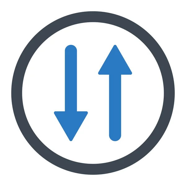 Arrows Exchange Vertical flat smooth blue colors rounded vector icon — ストックベクタ