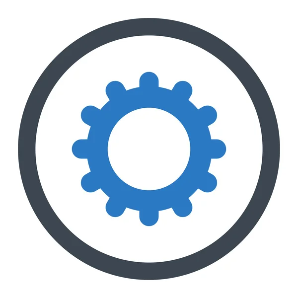 Gear flat smooth blue colors rounded vector icon — Stockvector