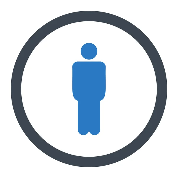 Hombre plana lisa azul colores redondeados vector icono — Vector de stock