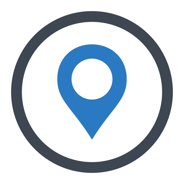 Mapa Marcador plano liso azul colores redondeados vector icono — Vector de stock