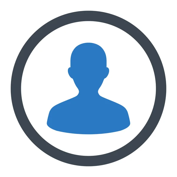 Utilisateur plat couleurs bleues lisses icône vectorielle arrondie — Image vectorielle