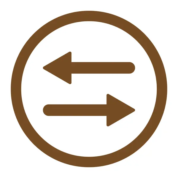 Arrows Exchange flat brown color rounded vector icon — Stockvector