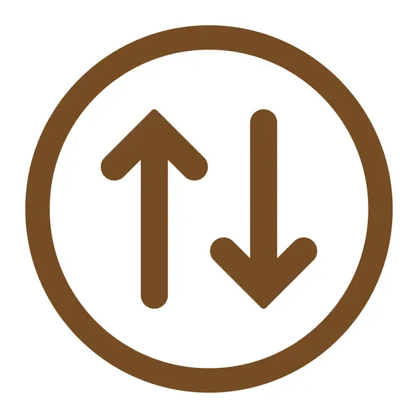 Voltear plana de color marrón redondeado icono de vector — Archivo Imágenes Vectoriales