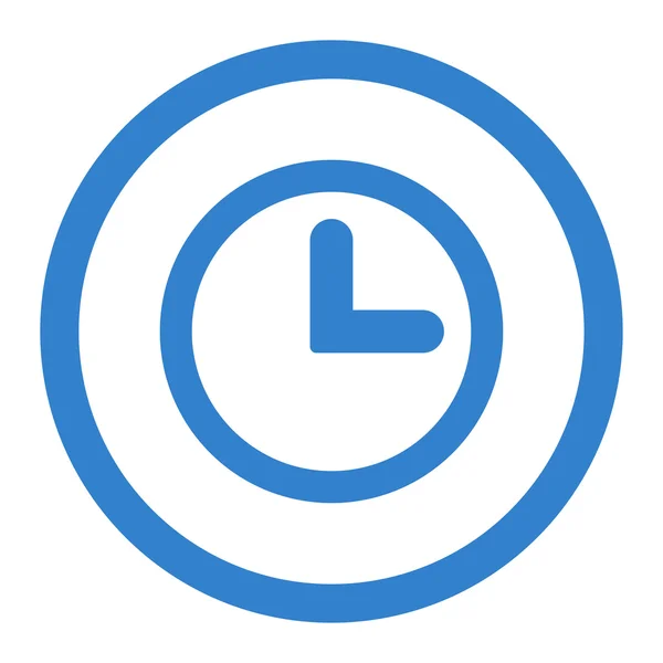 Relógio plano cor de cobalto ícone vetor arredondado — Vetor de Stock