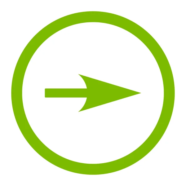 Arrow Axis X flat eco green color rounded vector icon — Διανυσματικό Αρχείο