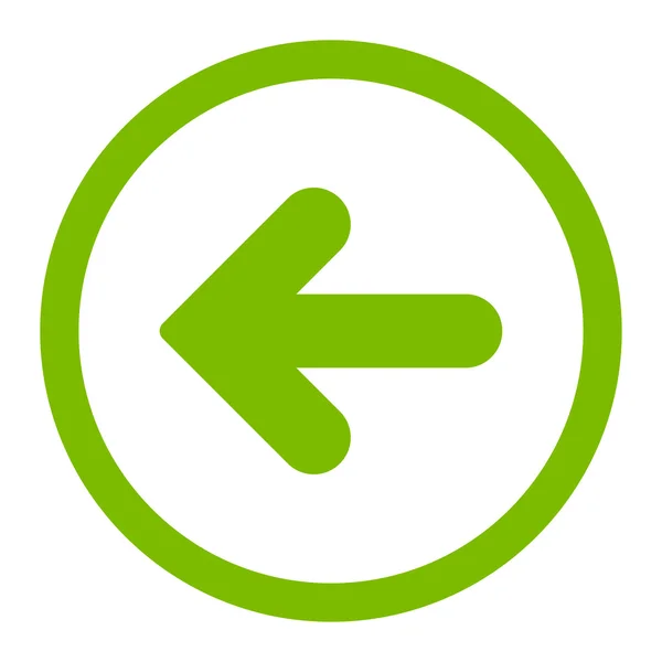 Arrow Left flat eco green color rounded vector icon — Διανυσματικό Αρχείο