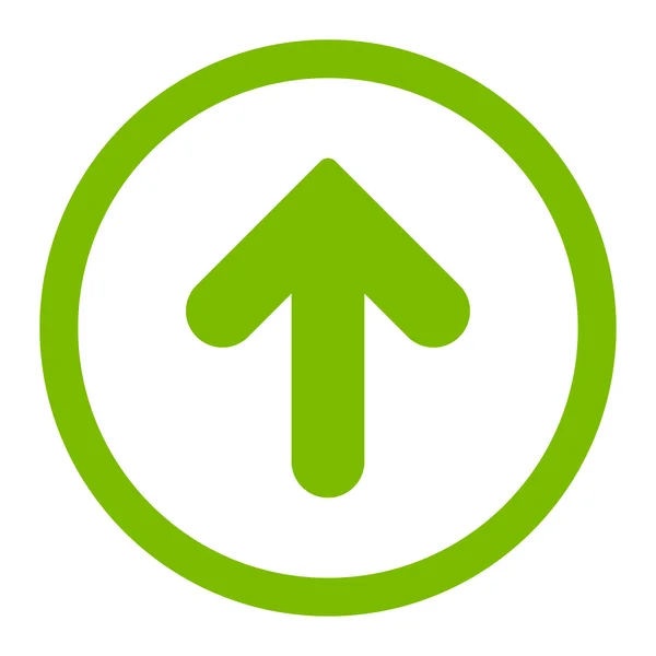 Arrow Up flat eco green color rounded vector icon — Διανυσματικό Αρχείο