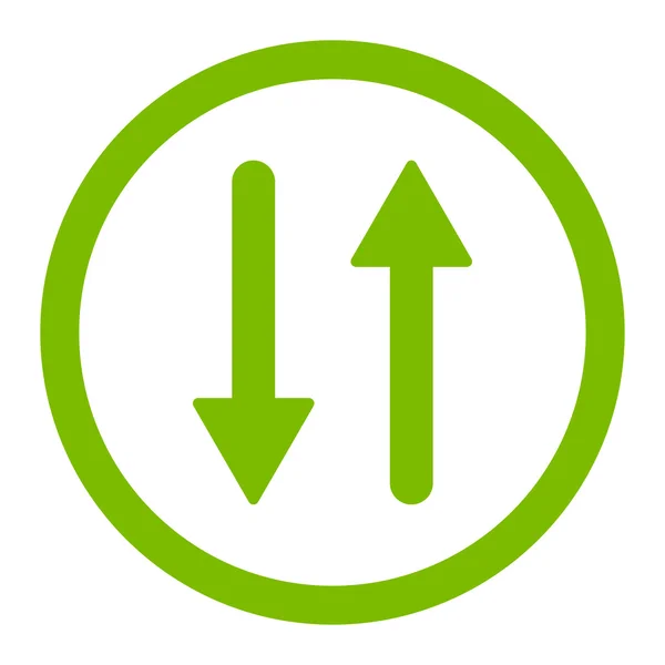 Flechas Intercambio Vertical plano eco verde color redondeado vector icono — Archivo Imágenes Vectoriales