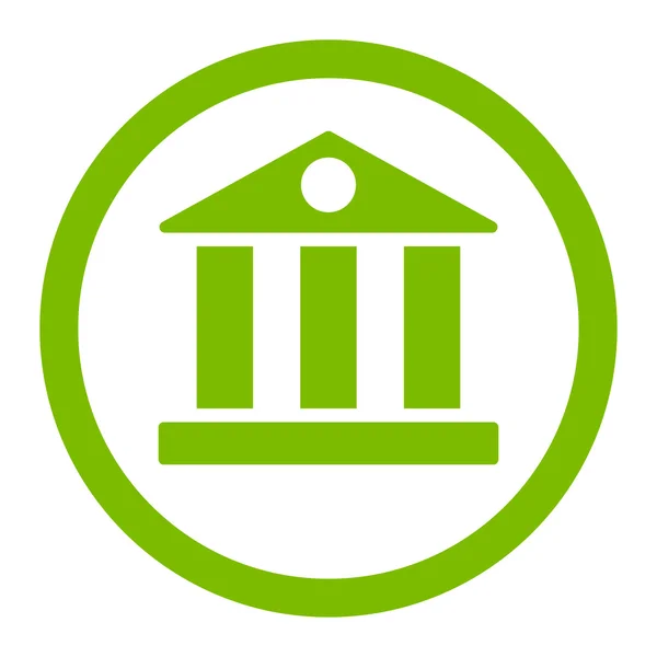 Bank flat eco green color rounded vector icon — 스톡 벡터