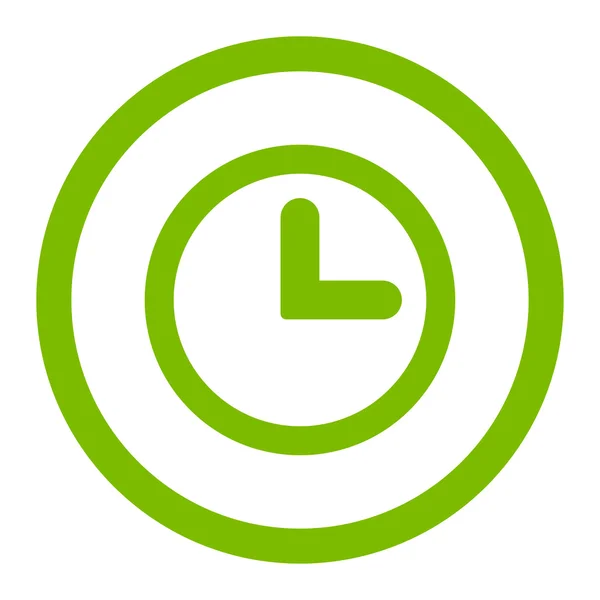 Clock flat eco green color rounded vector icon — 图库矢量图片