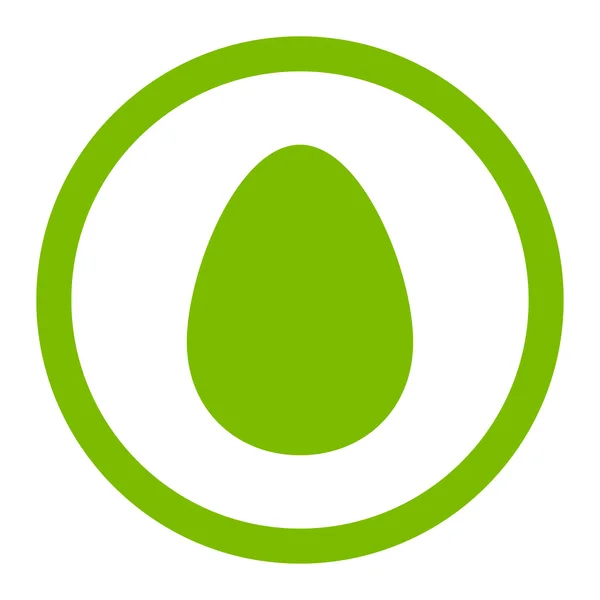 Egg flat eco colore verde arrotondato icona vettoriale — Vettoriale Stock