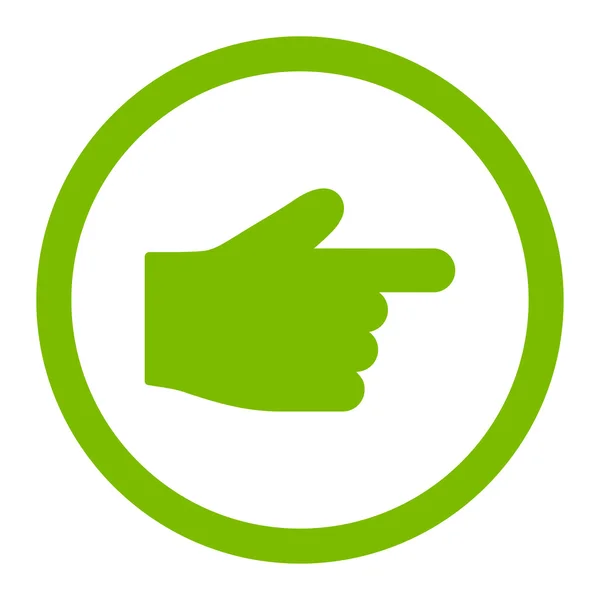 Index Finger flat eco green color rounded vector icon — Stockvector