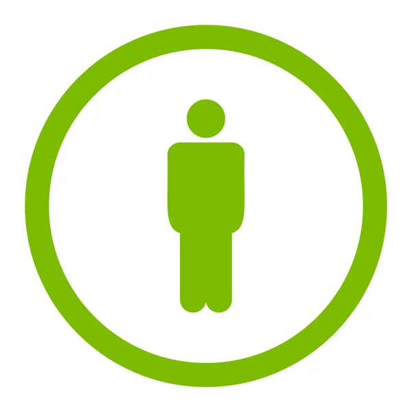 Man flat eco green color rounded vector icon — 图库矢量图片