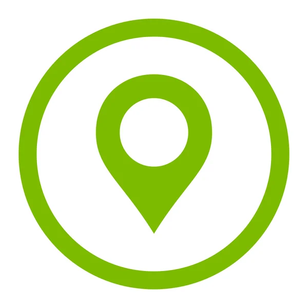 Carte géographique Marqueur plat éco couleur verte arrondie icône vectorielle — Image vectorielle