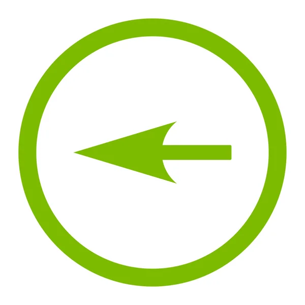 Sharp Left Arrow flat eco green color rounded vector icon — Διανυσματικό Αρχείο