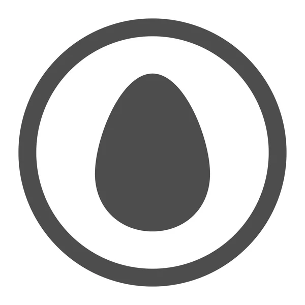 Egg flat gray color rounded vector icon — Stok Vektör