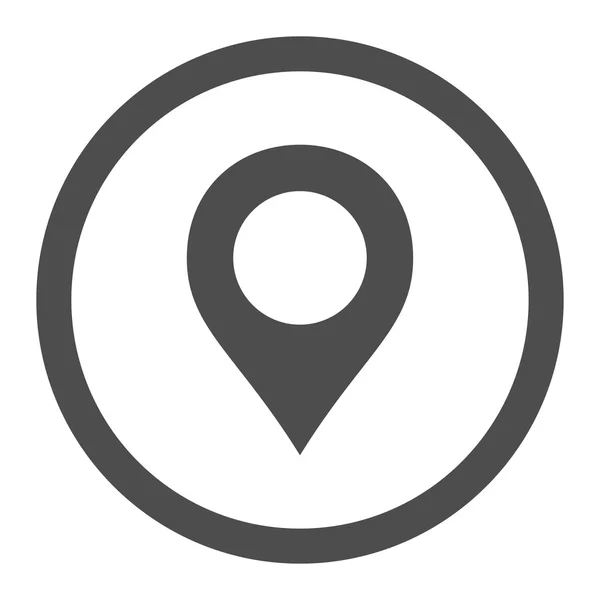 Carte géographique Marqueur plat couleur grise arrondie icône vectorielle — Image vectorielle