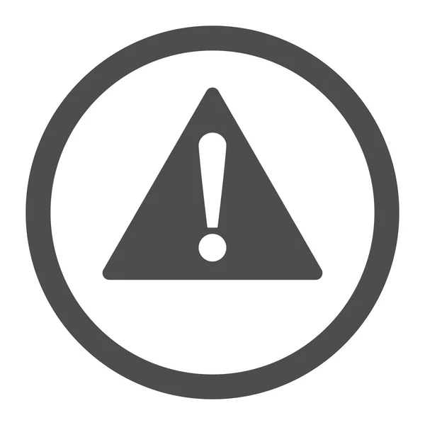 Warning flat gray color rounded vector icon — Stock Vector