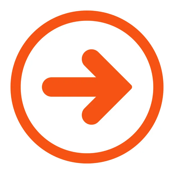 Arrow Right flat orange color rounded vector icon — Stok Vektör