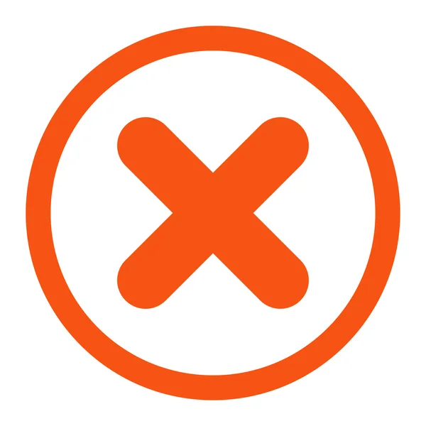 Cancel flat orange color rounded vector icon — Stockový vektor