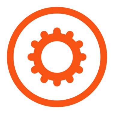 Gear flat orange color rounded vector icon