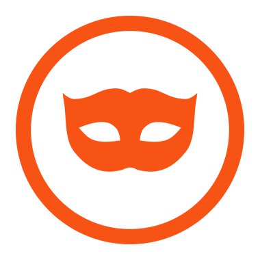 Privacy Mask flat orange color rounded vector icon
