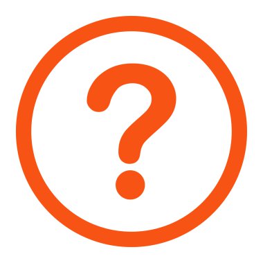 Question flat orange color rounded vector icon