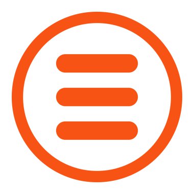 Stack flat orange color rounded vector icon