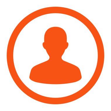 User flat orange color rounded vector icon