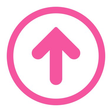Arrow Up flat pink color rounded vector icon