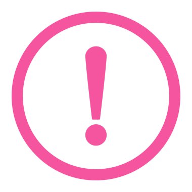 Exclamation Sign flat pink color rounded vector icon
