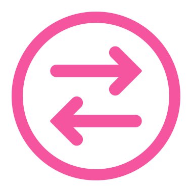 Flip Horizontal flat pink color rounded vector icon