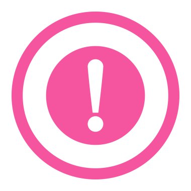 Sorun düz pembe renkli vektör simge yuvarlak