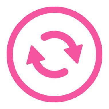 Düz pembe renkli yuvarlak vektör simge Yenile