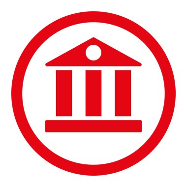 Banka düz kırmızı yuvarlak renkli vektör simgesi