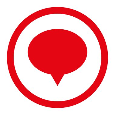 Afiş düz kırmızı renk vektör simge yuvarlak