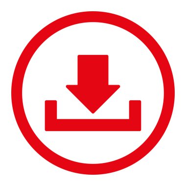 Düz kırmızı renkli yuvarlak vektör simge indir