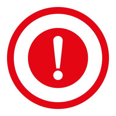 Sorun düz kırmızı renk vektör simge yuvarlak