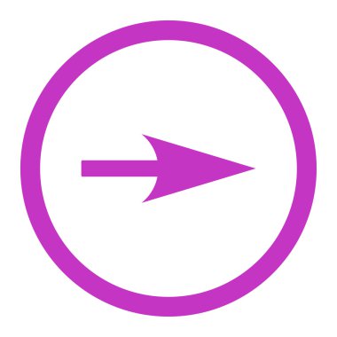 Arrow Axis X flat violet color rounded vector icon