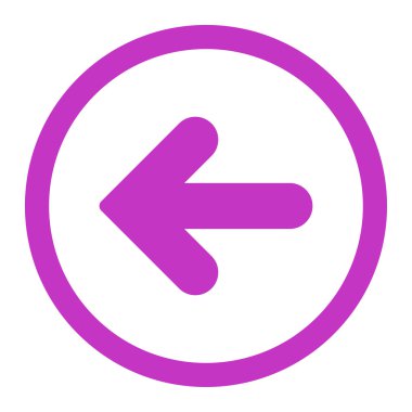Arrow Left flat violet color rounded vector icon
