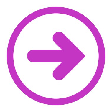 Arrow Right flat violet color rounded vector icon