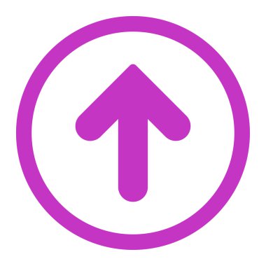 Arrow Up flat violet color rounded vector icon