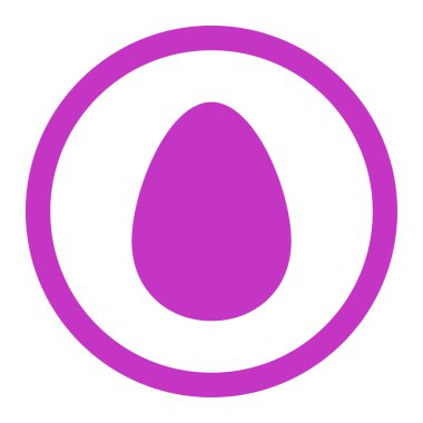 Egg flat violet color rounded vector icon