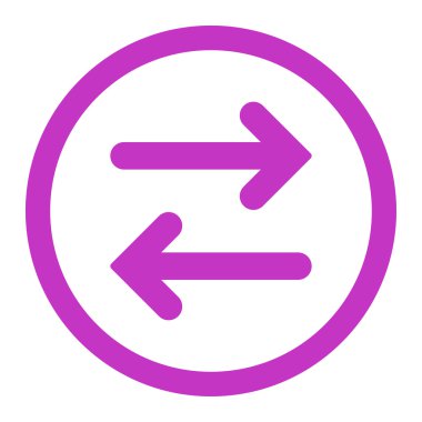 Flip Horizontal flat violet color rounded vector icon