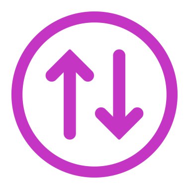 Flip flat violet color rounded vector icon