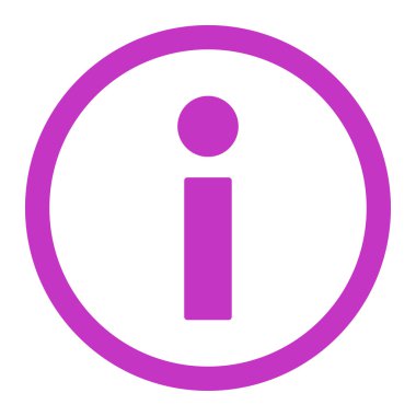 Info flat violet color rounded vector icon