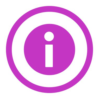 Information flat violet color rounded vector icon