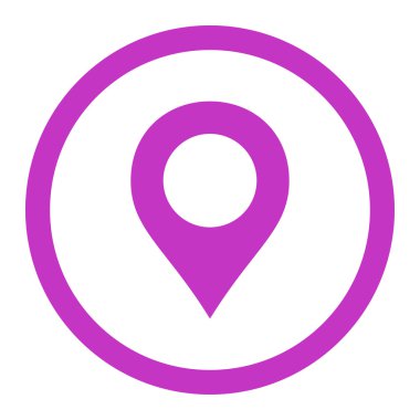 Map Marker flat violet color rounded vector icon