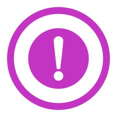 Problem flat violet color rounded vector icon