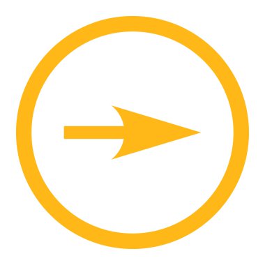 Arrow Axis X flat yellow color rounded vector icon